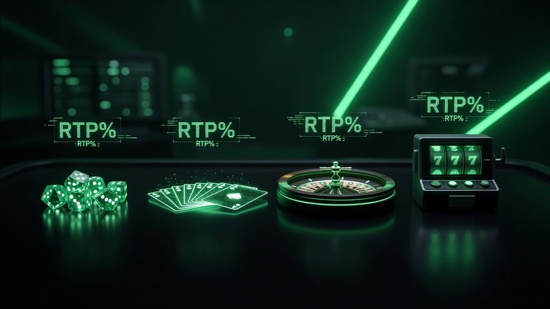 Crypto casino game comparison - house edge chart for dice, crash, blackjack, slots, roulette