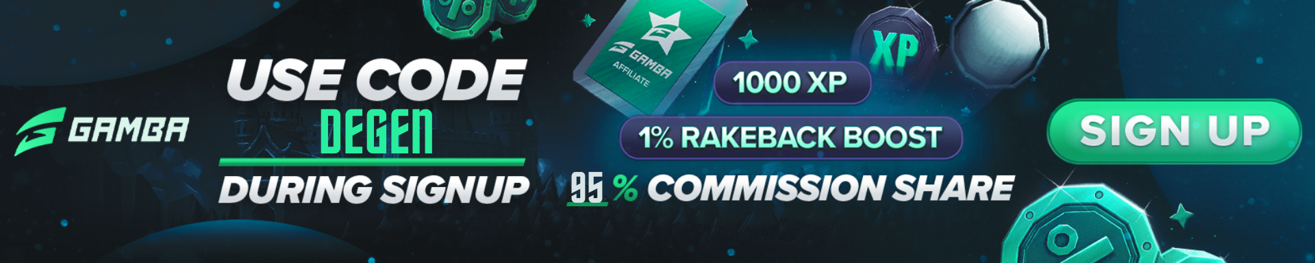 Gamba casino promo code DEGEN, play with crypto