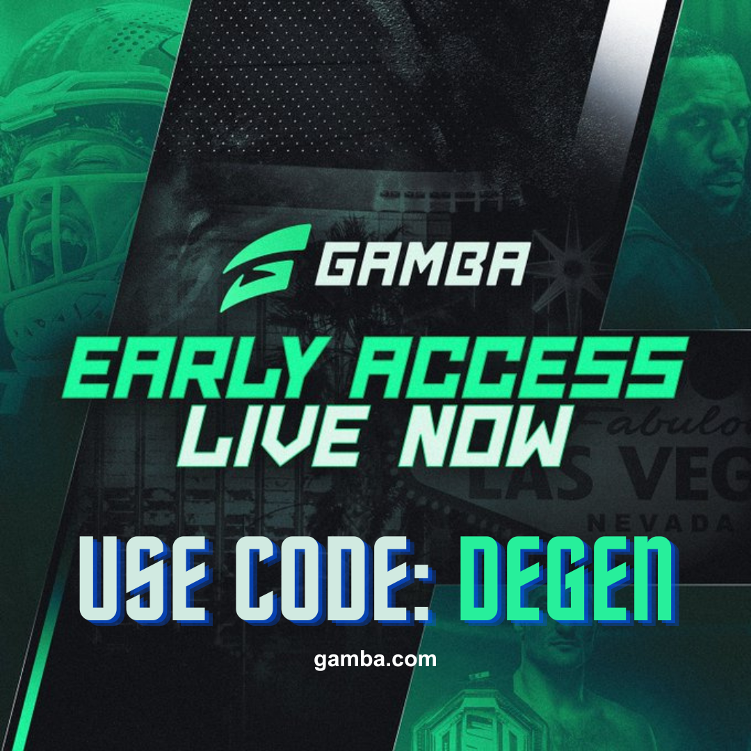 Gamba crypto casino, use promo code DEGEN for bonus